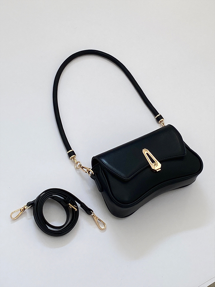 MZ Women's Retro Black Mini Square Handbag Shoulder Bag Crossbody - Image 5