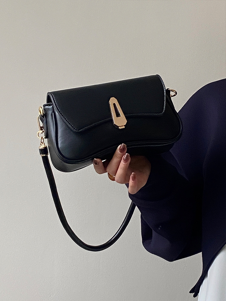 MZ Women's Retro Black Mini Square Handbag Shoulder Bag Crossbody - Image 3