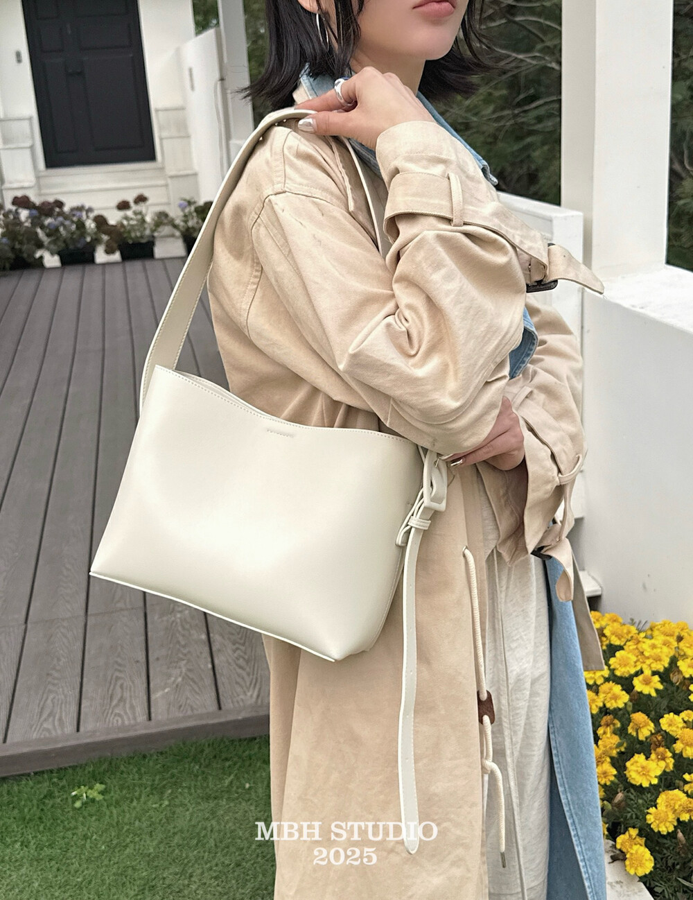 MBH Top Grain Leather Tote Bag Large Capacity Crossbody Shoulder Bag - Image 2