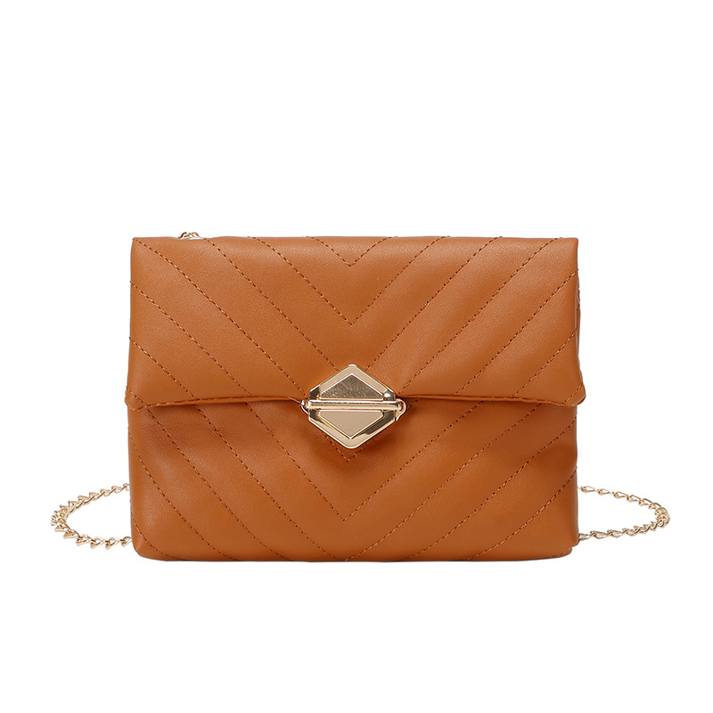 New Chain Embroidered Crossbody Plaid Diamond Leather Women's Phone Bag - Image 5