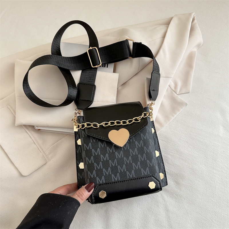 Women's Summer Phone Bag with Chain Korean Style Simple Small Square Bag Fashionable Versatile Casual Shoulder Crossbody Bag